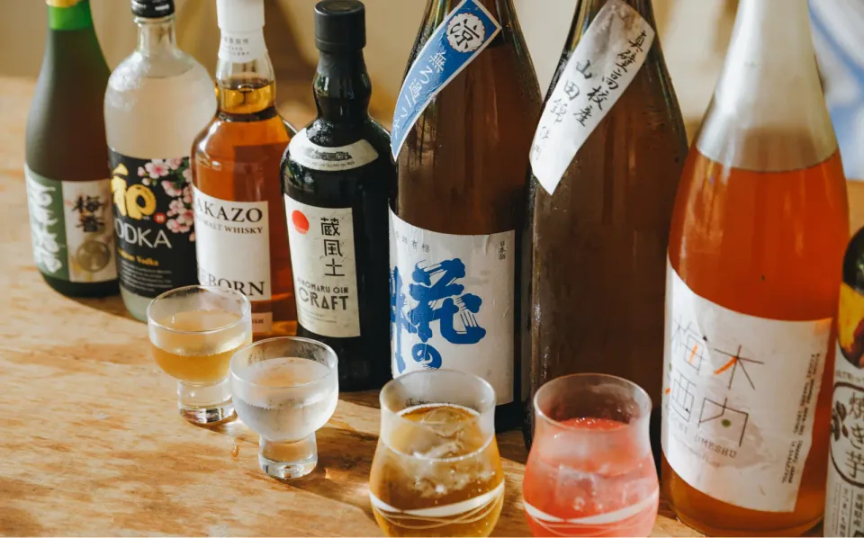 つくばのフリードリンクで楽しめる地酒とリキュール