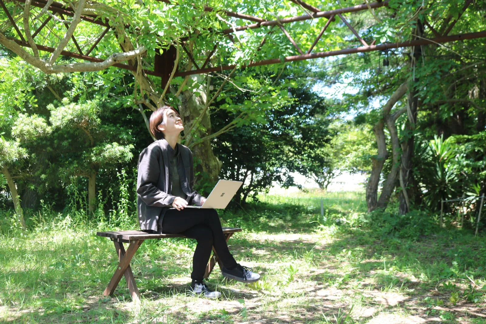 緑豊かな木々の下で過ごす時間