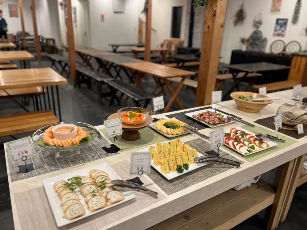 地元食材を使ったBBQ&フリードリンク