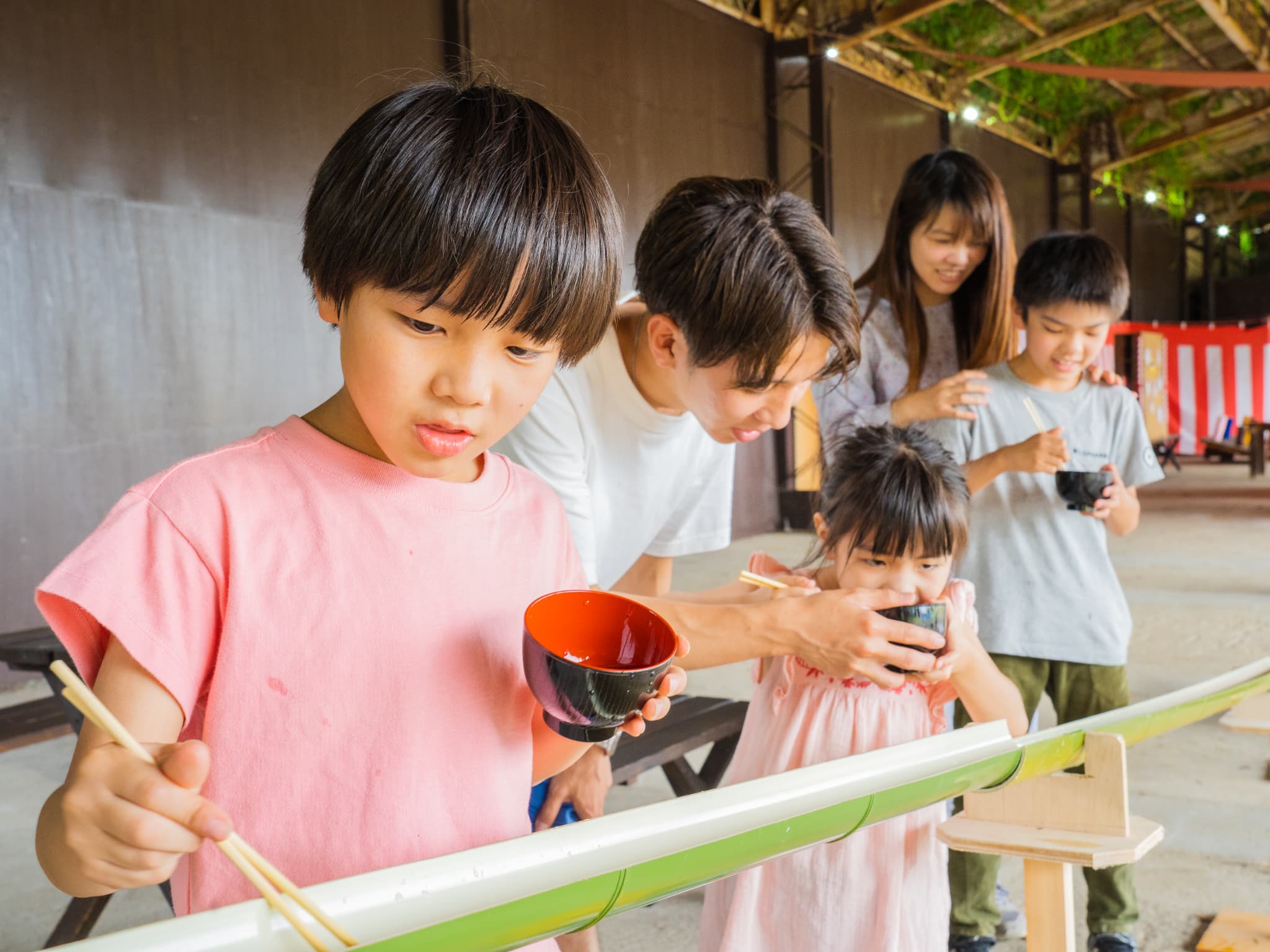 縁日・花火・流しそうめんで夏祭り気分
