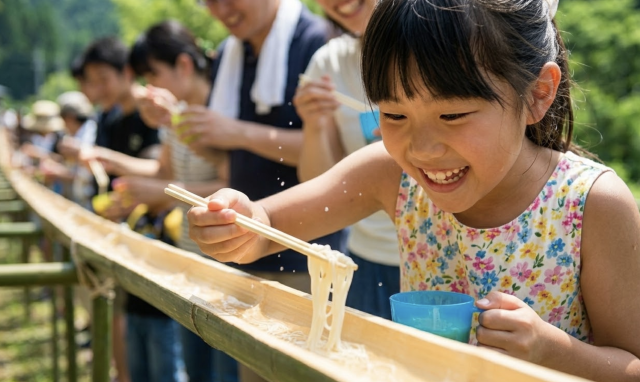 全長限界突破！スーパーロング流しそうめん