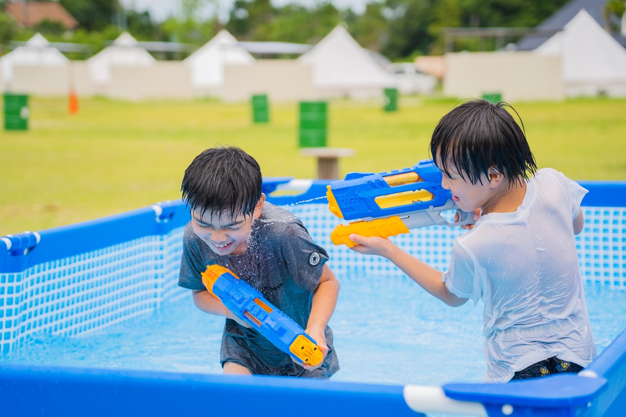 晴れた天気の中で涼しくなれる！